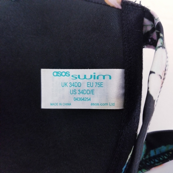 Asos Swim Floral Bikini Bra Top Size 34DD/E - Picture 2 of 12